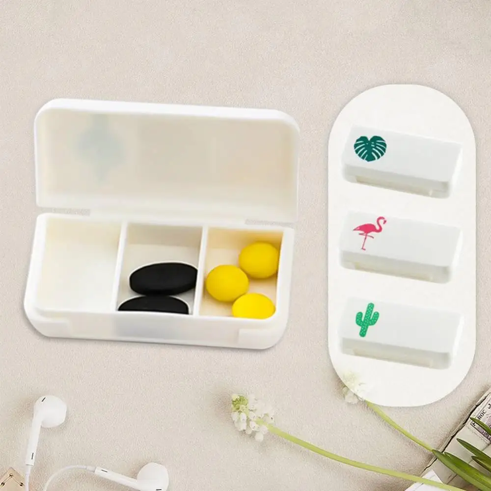 Storage Organizer Container Independent Lattice Mini 3 Lattices Pill Box Travel Pill Case Dispensing Splitter