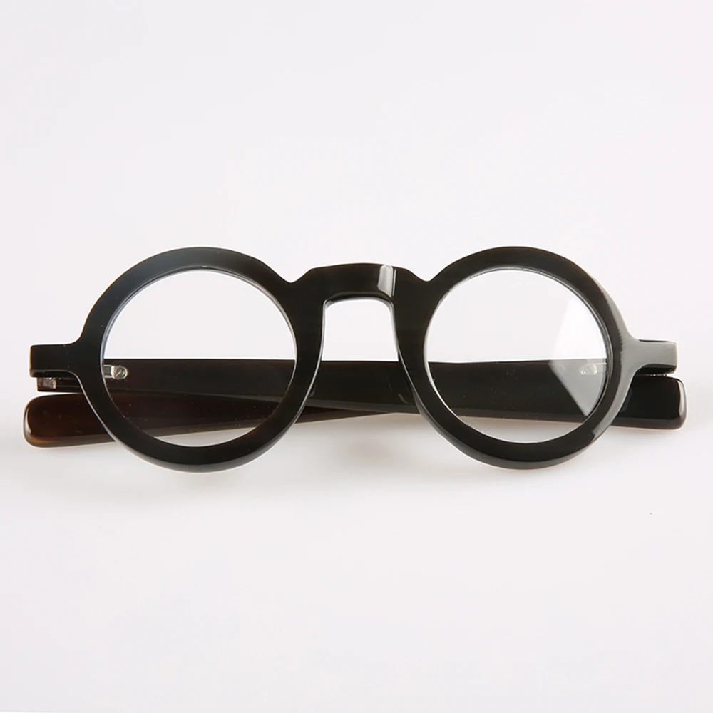 

Man's Glasses Frames Unique Round Vintage Handmade Buffalo Horn Prescription Eyeglass Frames Retro Optical Lenses Eyeglasses