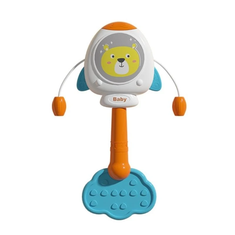 Q0KB Baby Shaker Animal Rattle Toy Baby Shaker Stroller Cartoon Musical Instrument