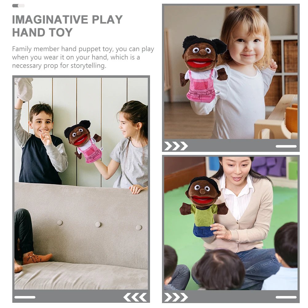 2Pcs Family Hand Puppet Set Lifelike Cartoon Hand Puppet for Storytelling Creative Role-Play and Interactive Play