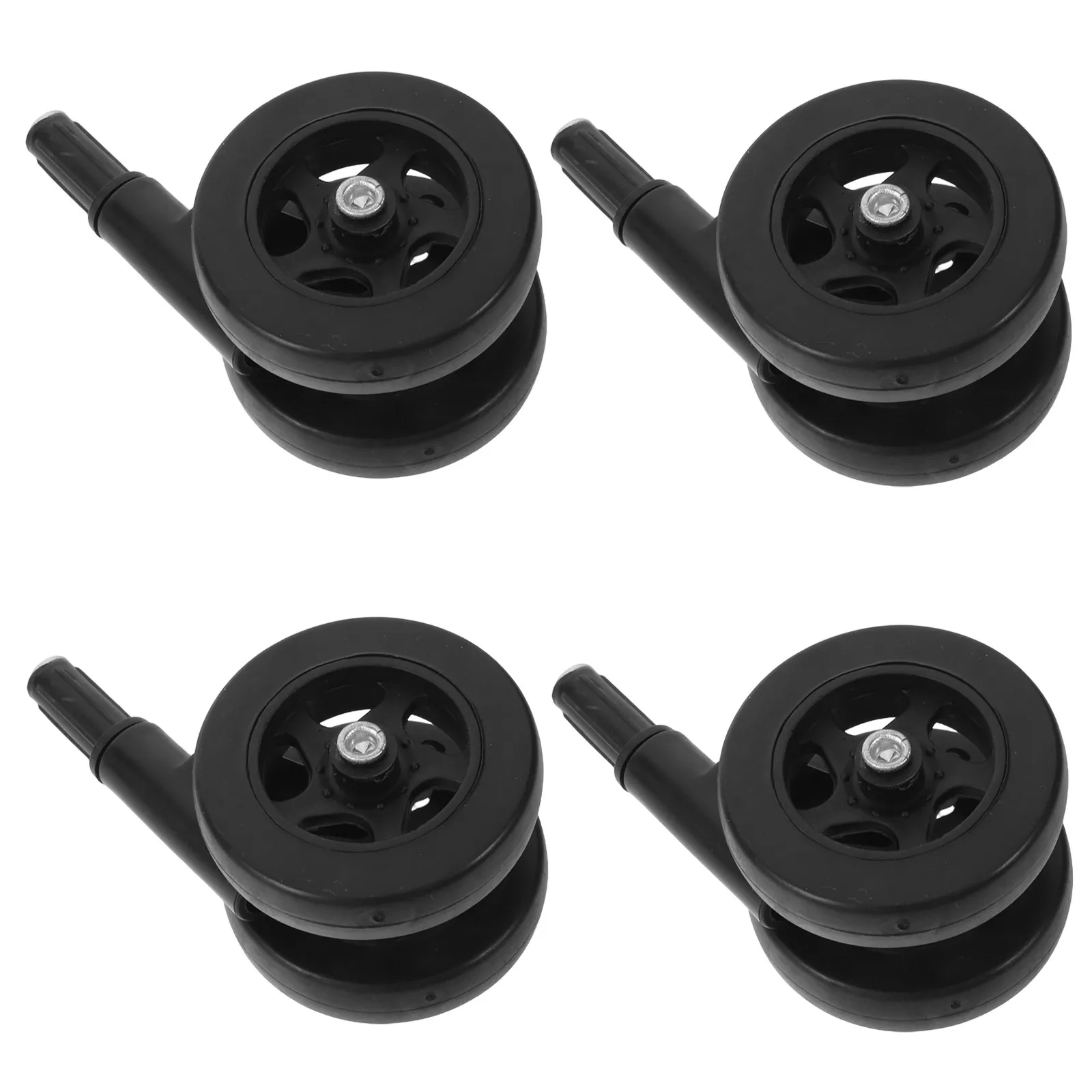 4Pcs Baby Walker Replacement Wheels Black Casters Detachable Universal Replacement Toddler Stroller Parts