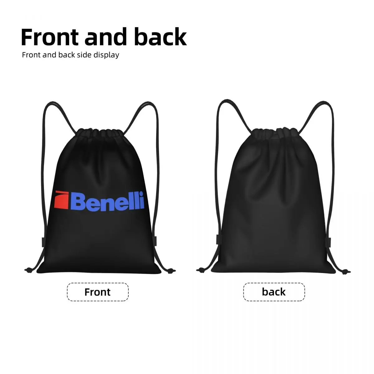 Custom Blue Benelli Firearm Shooter Drawstring Backpack Bags Men Women Lightweight Gym Sports Sackpack Sacks for Traveling