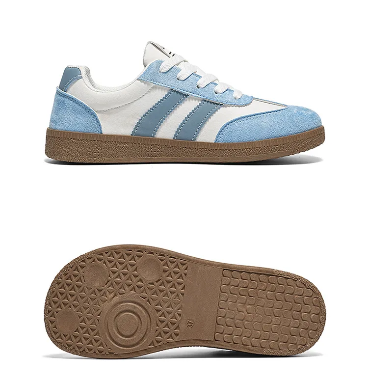 Damen Retro-Streifen-Sneaker mit Gummisohle, Schnürung, flache Schuhe, modische, vielseitige Freizeitschuhe zum Gehen für den täglichen Gebrauch – Detail 24