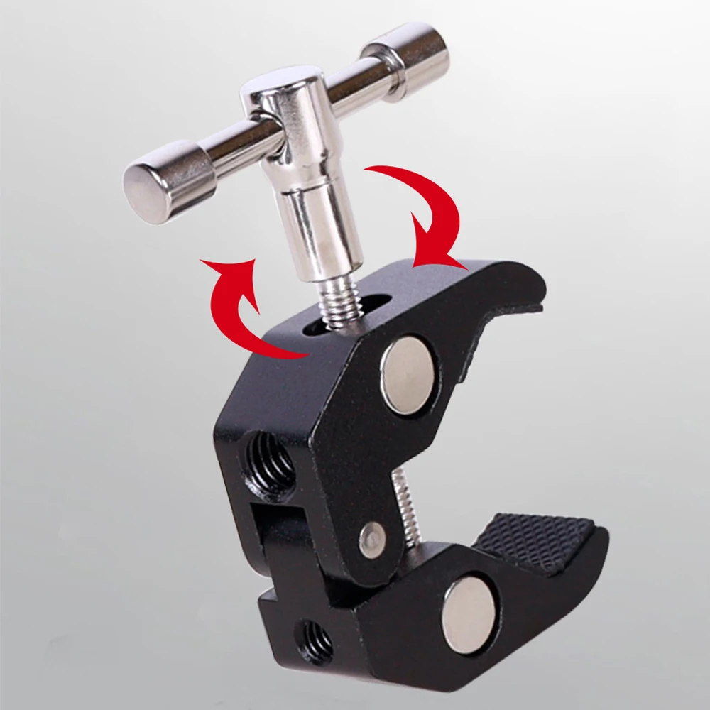 Super Clamp Camera Clamp Mount Monitor 360° Ballhead Magic Arm Adapter with1/4\