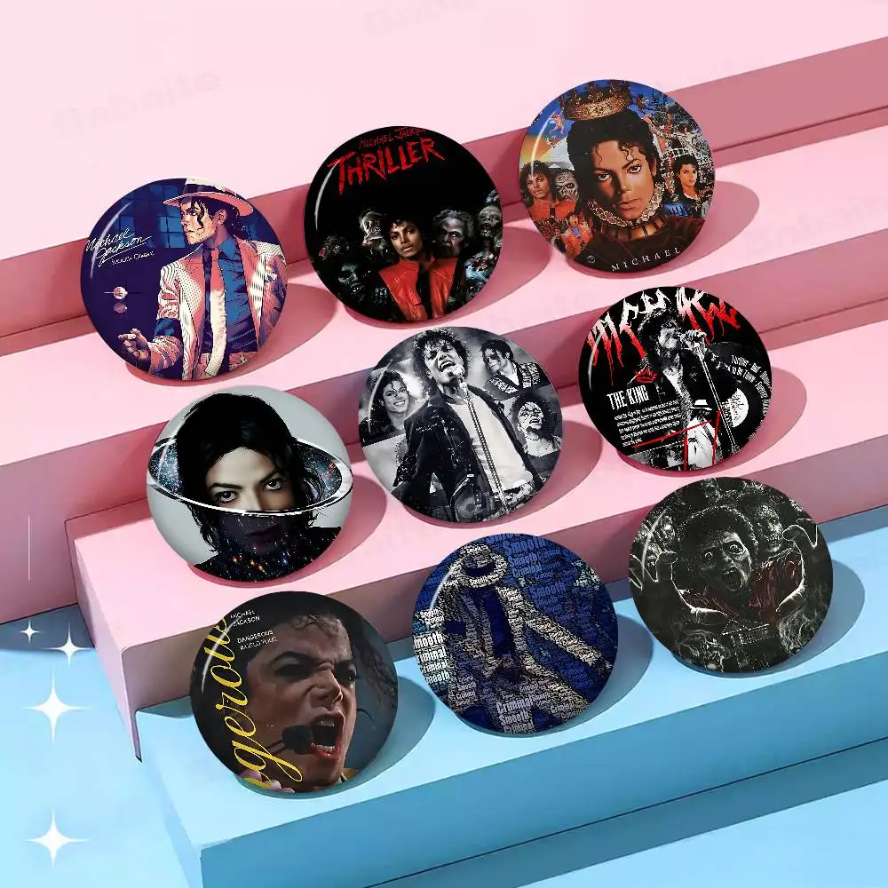 M-Michael Jackson 58mm Animals Funny Brooches Badge Backpack Clothes Gift Accessory
