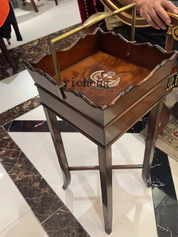 

LSL European Style Solid Wood Corner Table Living Room Leisure Chair Side Table Mahogany Fruit Basket Decoration