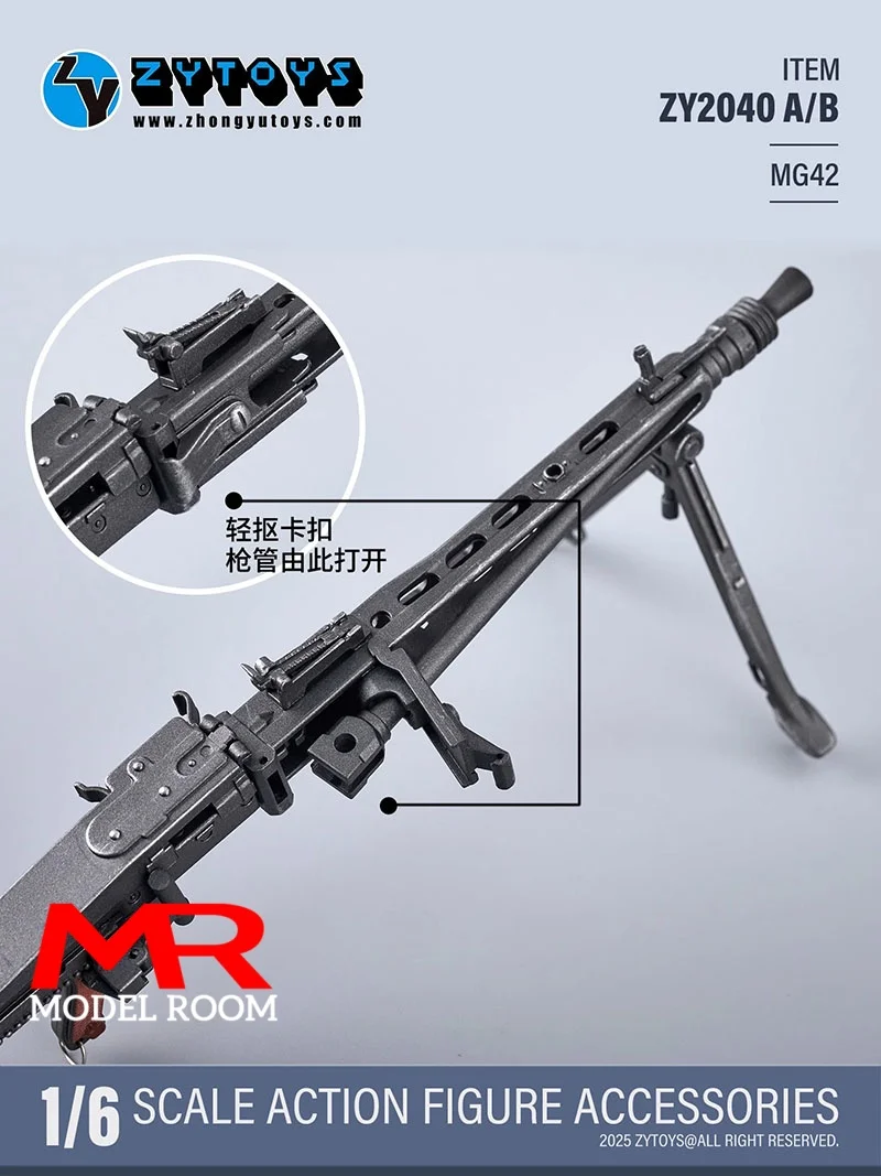 ZYTOYS ZY2040 Scala 1/6 MG42 Mitragliatrice tedesca Modello Giocattolo 20 cm Puntelli di scena in plastica Misura 12 ''Maschio Femmina Action Figure Corpo Bambole