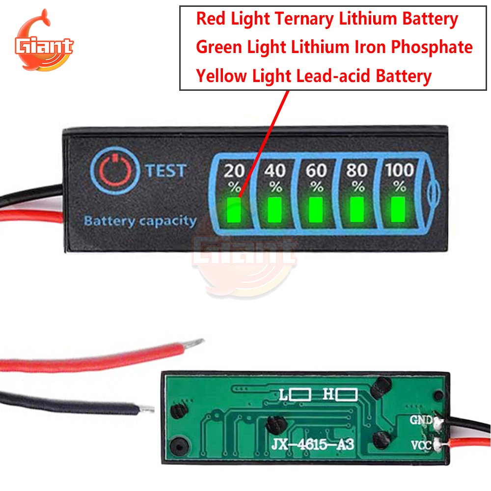 

DC 5-30V Battery Level Indicator Ternary Lithium Battery Lithium Iron Phosphate Lead-Acid Battery Capacity Display Tester Meter