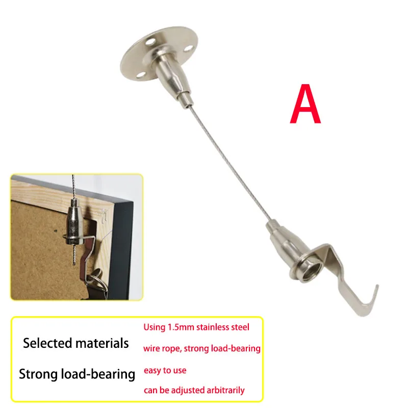 2pcs Wire Rope Hook Kit Removable Gallery Exhibition Hanging Painting Suspension Rope Hardware Home Hanging Painting Accessories