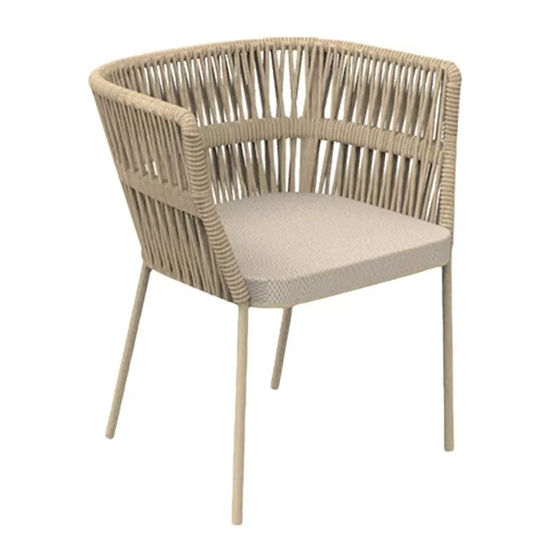 Modern Four-Set Rattan Table Chair Furniture for Outdoor Patio Courtyard Waterproof Chair for Garden Dining Living Room كرسي است