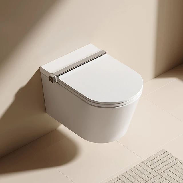Compact Short Design Touchless Smart Wall Hung Toilet With Auto Lid Hygienic Hands-Free