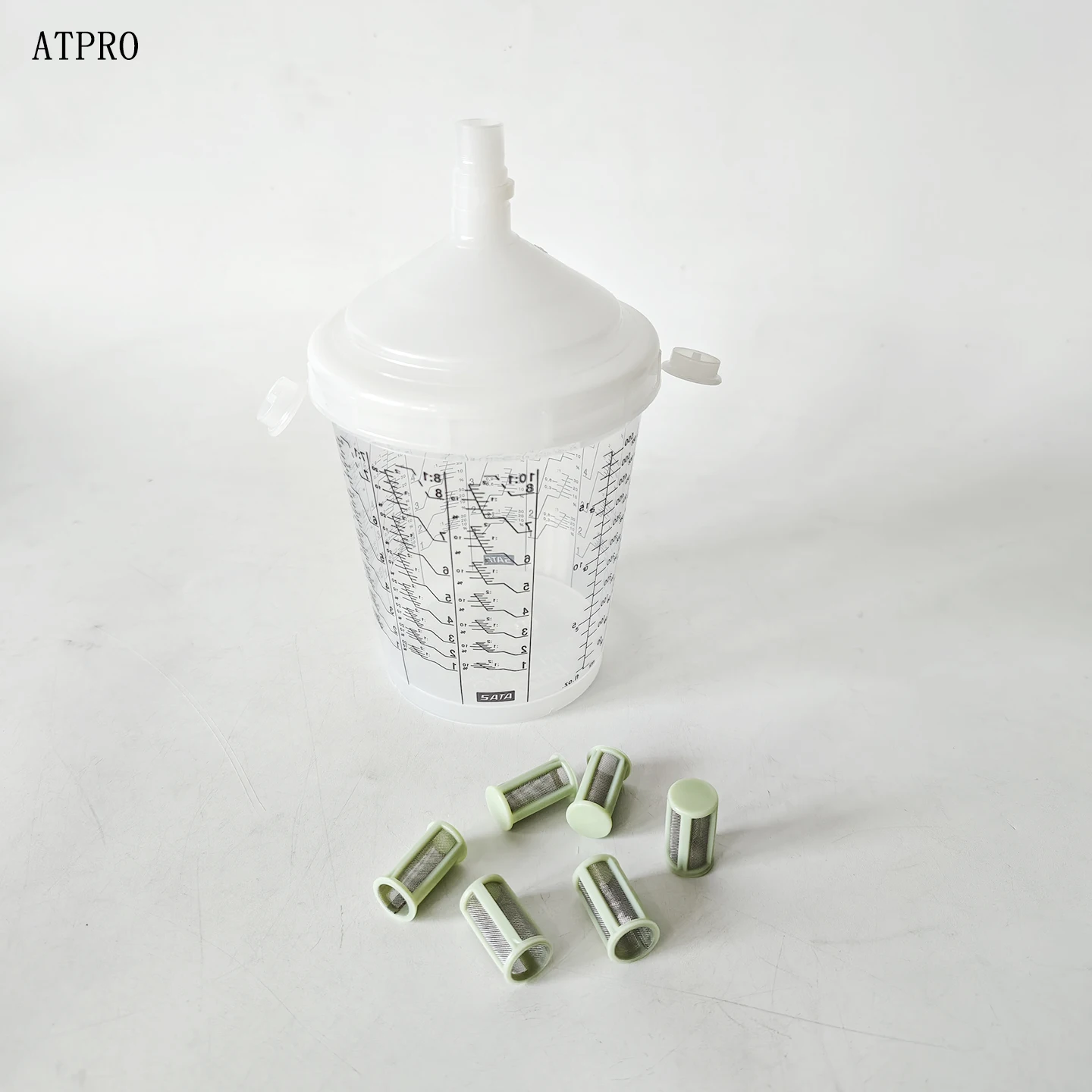 5 عبوات من أباريق SATA غير الأصلية بدون غسيل مع مرشحات أسطوانية خضراء، مناسبة للاستخدام الزيتي والمياه