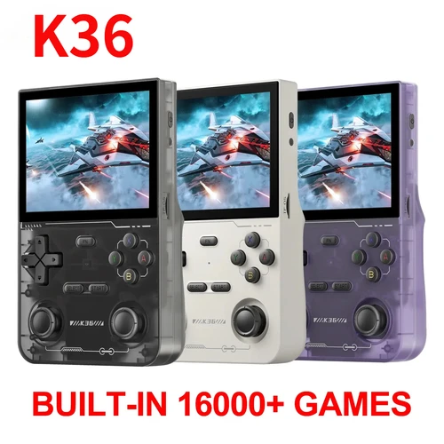 Nueva consola de juegos portátil K36 con pantalla IPS de 3,5 pulgadas, memoria de 64GB, juegos clásicos, consola de juegos portátil de código abierto