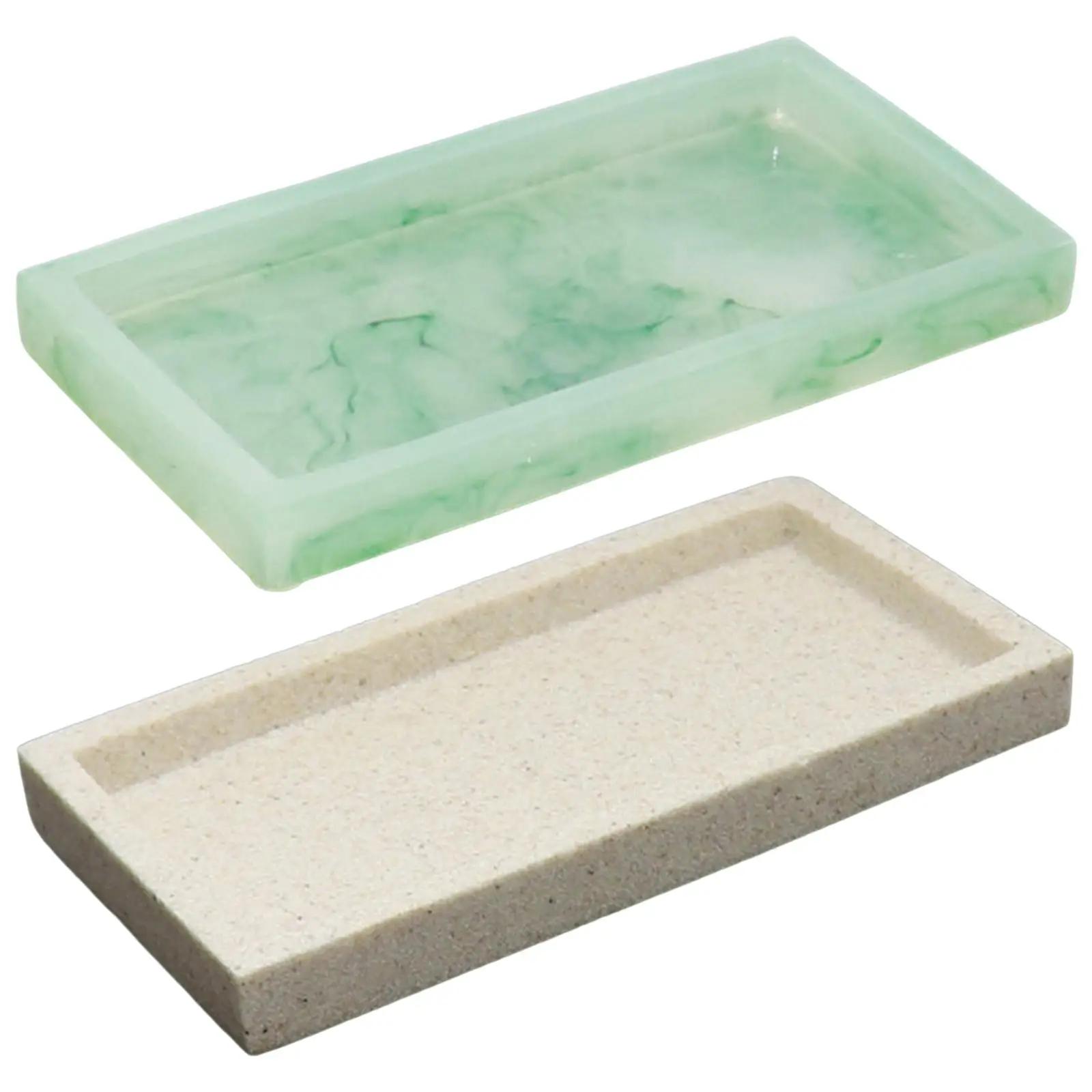 Imitation Marble Vanity Tray Jewelry Planter Holder for Countertop Kitchen