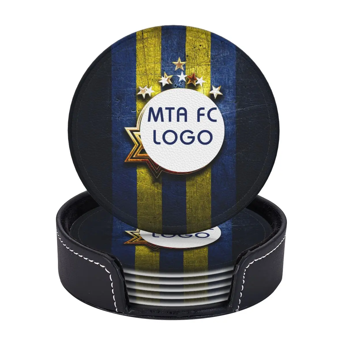 Maccabi Tel Aviv Drink Coaster for Tabletop Protection Round Cup Coasters Mat Pad for Home and Kitchen