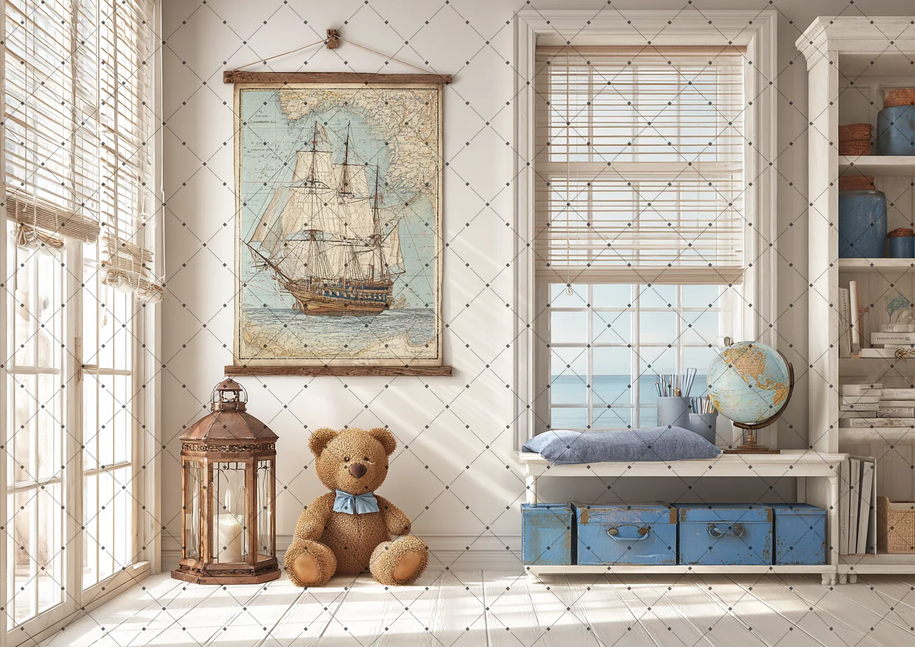 Photography Backgrounds Adventure Travel Kids Birthday Cake Smash Photo Backsdrops Bedroom Cute Bear Map Decor Props