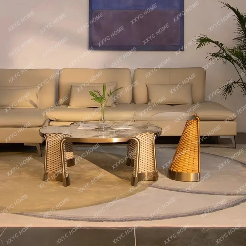 XX Balcony small tea table living room clothes home woven coffee table