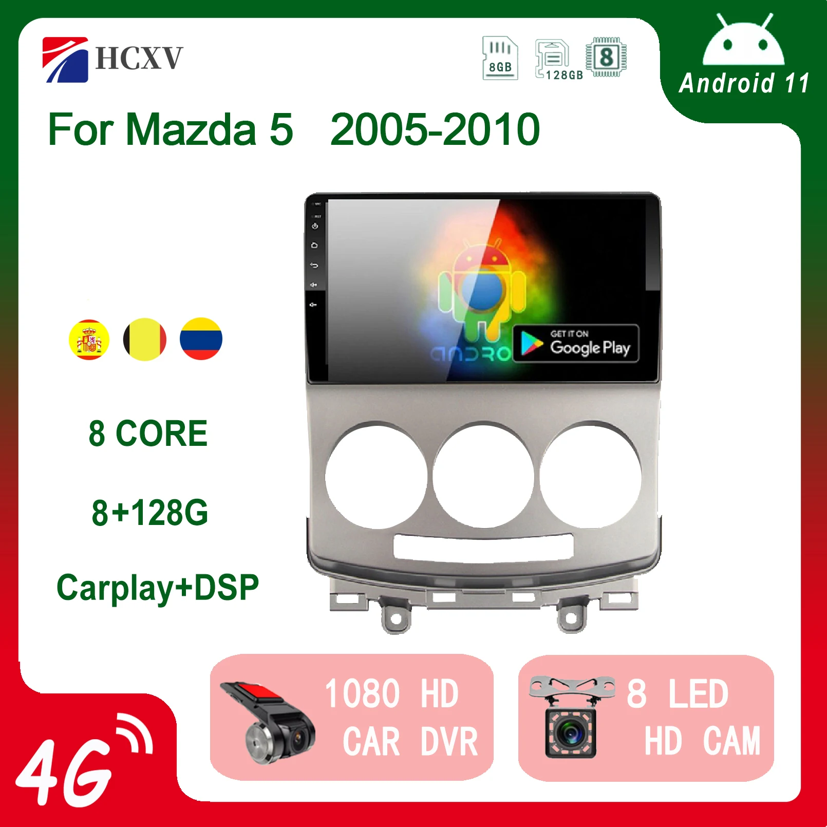 

2 din Android 10.1 Auto Radio for Mazda 5 2005-2010 Car Radio Multimedia GPS Track Carplay 2din no dvd