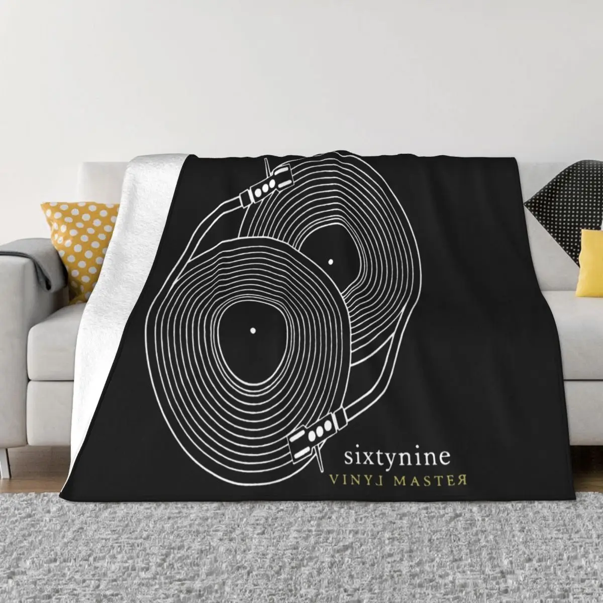 Funny 69 Dj Gift Turntable Technics Vinyl Record Deejay Vintage More Size Slim Fit Summer Throw Blanket