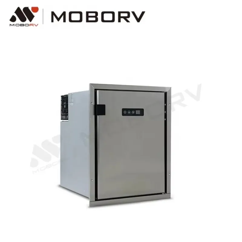Certified MOBORV DC 12V/24V 50L Mini Fridge for Motorhome RV Camping Car Marine Boat Recreational Vehicle-CE Approved Caravan
