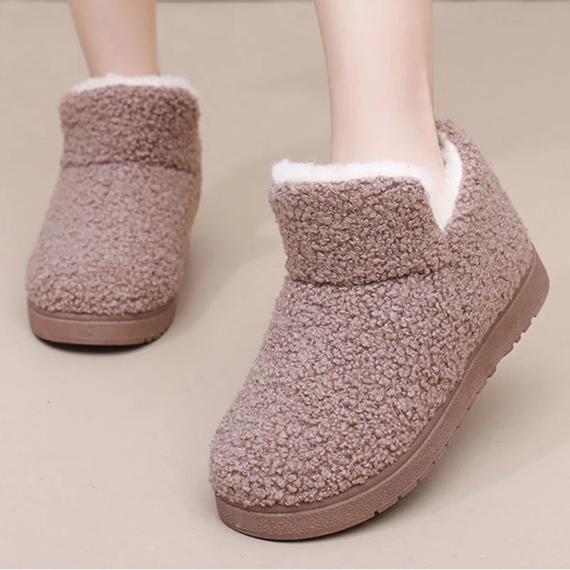 Buty Kobiety Śnieg Casual Boots Ladies Platform Shoes Woman Flat Keep Warm Ladies Shoes New Plush Winter Woman Boots Botas Mujer