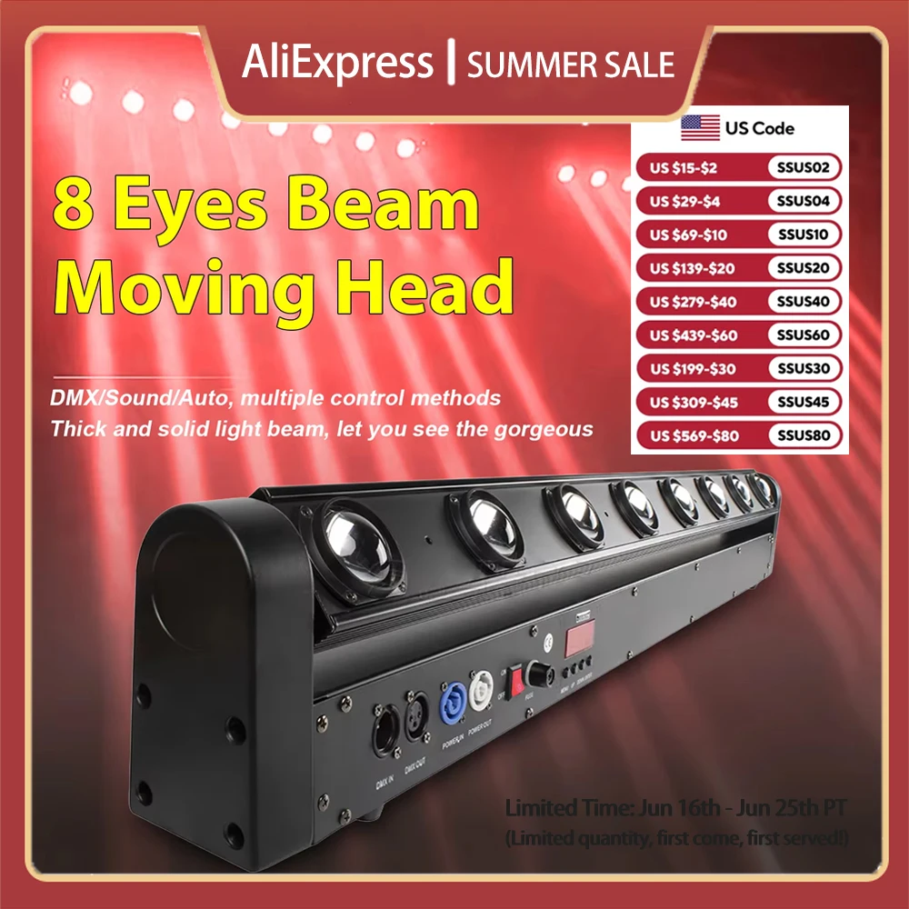 

1 шт. луч 8x12 Вт RGBW подвижная головка DJ контроллер дискотека прожектор церковный рынок КТВ DJ вечерние рождественские огни аудитория