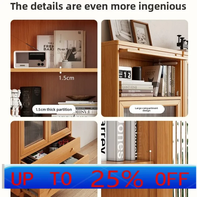 

LMM locker whole wall household solid wood storage against the wall living room floor dust bookshelf