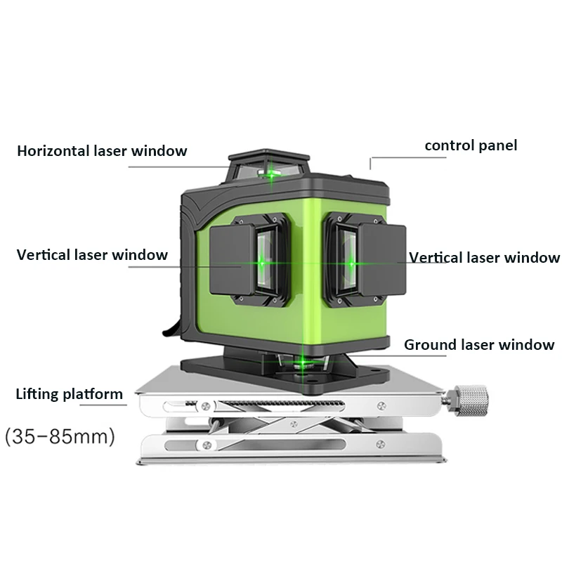 Green Laser Diode 16 lines 4D Affixing Vertical Laser Plane Distance from Wall up to 7mm Tile Leveling Instrument Laser Level