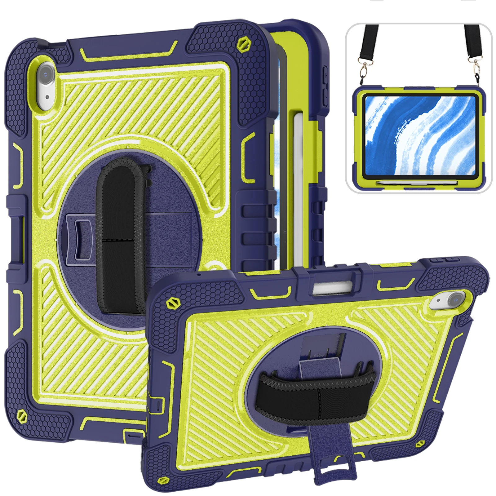 

Case for iPad Air 11 Inch M3 2025/M2 2024, iPad Air 5th/4th Generation Case 10.9 Inch with 360° Rotating Stand & Pencil Holder