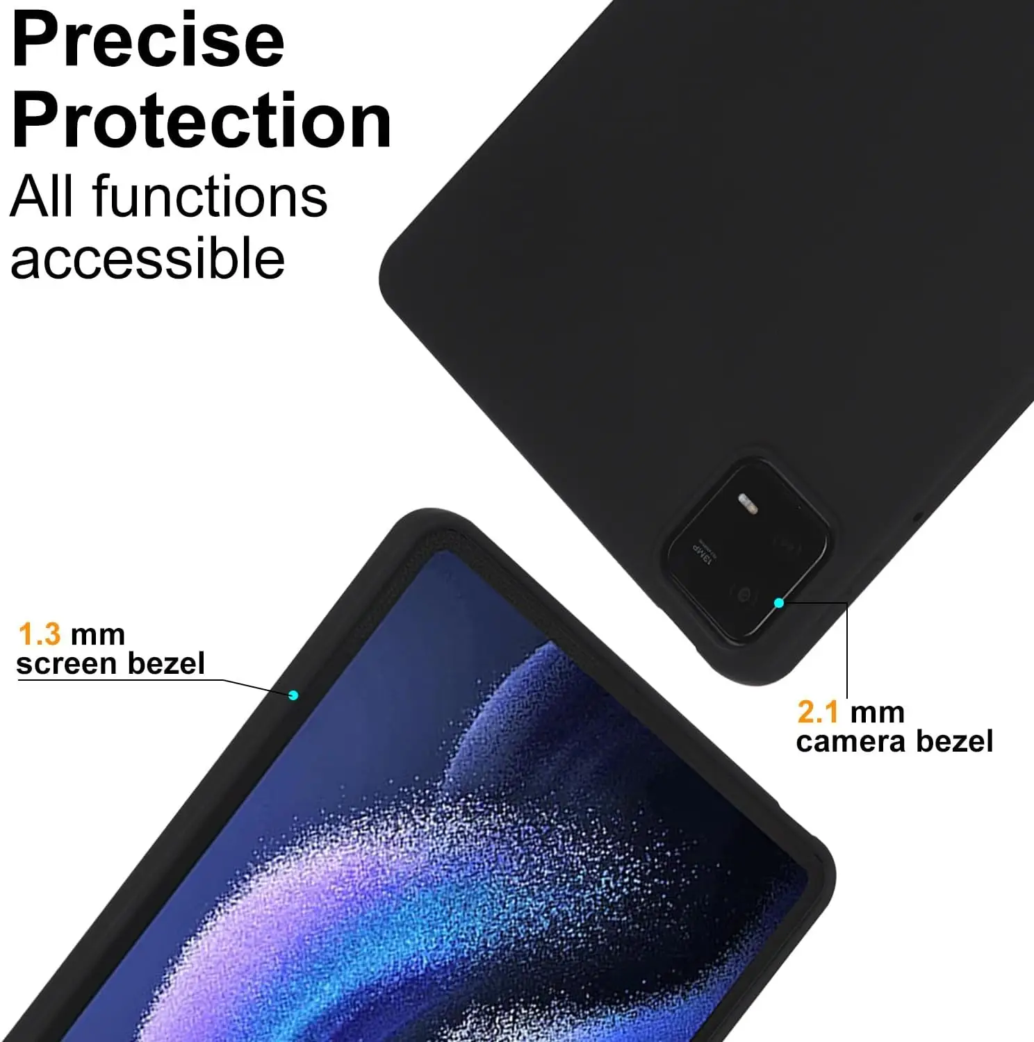 For Xiaomi Pad 6 6S Pro 11\'\' 12.4\'\' Tablet Case 2023 Slim Design Soft Silicone Protective Black Cover for Xiaomi Pad 6S Pro