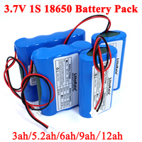 Liitokala 3.7V 18650 Lithium Battery Pack 1S 5200mAh Fishing LED Light Bluetooth Speaker 4.2V Emergency DIY batteries with PCB