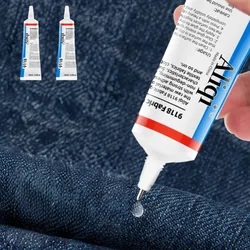 Pegamento para tela de 15/60ml, pegamento para parches de tela de secado rápido, agente impermeable adhesivo de costura para reparación de tela versátil para ropa Textiles