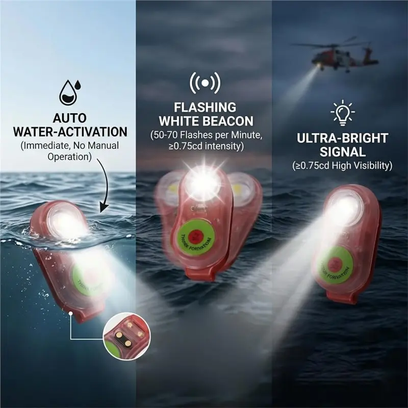 Superior-Life Jacket Light Emergency Signal Light Locator Life Saving Signal Light Energy-Efficient Waterproof Portable 6Pcs