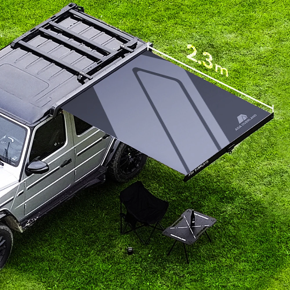 Aluminum Shell Car Awning, Quick Setup & Auto Closing With Collision Lock And 3 Built-in LED Strips