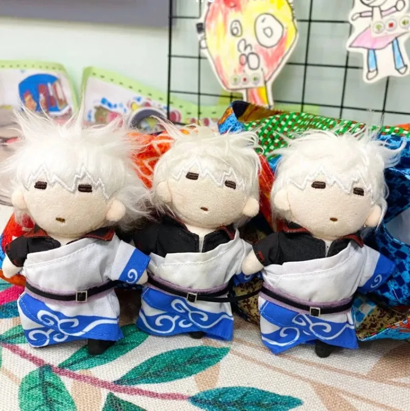 

10CM GINTAMA Sakata Gintoki Plush Cotton Doll Keychain Lovely Backpack Pendent Toy Gifts for Friends Fans Collection