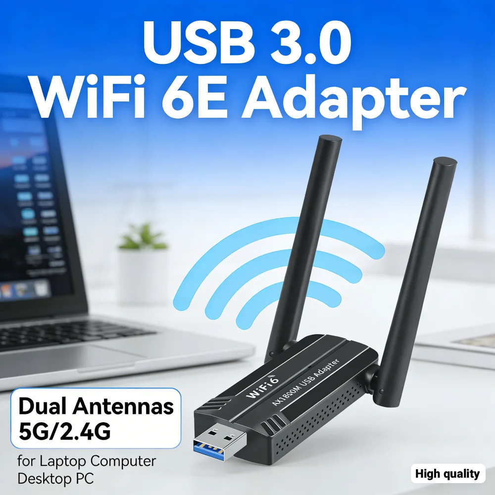 

Беспроводные сетевые адаптеры USB с двумя антеннами, USB Wi-Fi адаптер, беспроводная сетевая карта 5G/2.4G для ноутбуков, компьютеров и настольных ПК