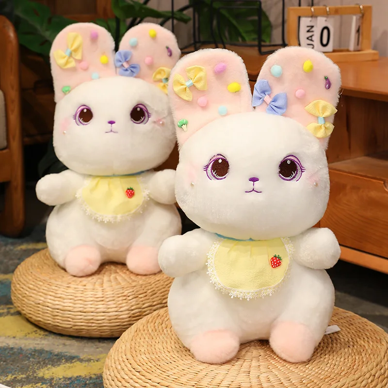 30/50/60cm Kawaii Candy Bow Bunny Plush Toy Cute Stuffed Animals Rabbit Plushies Doll Anime Soft Kids Toys for Girls Child Gifts