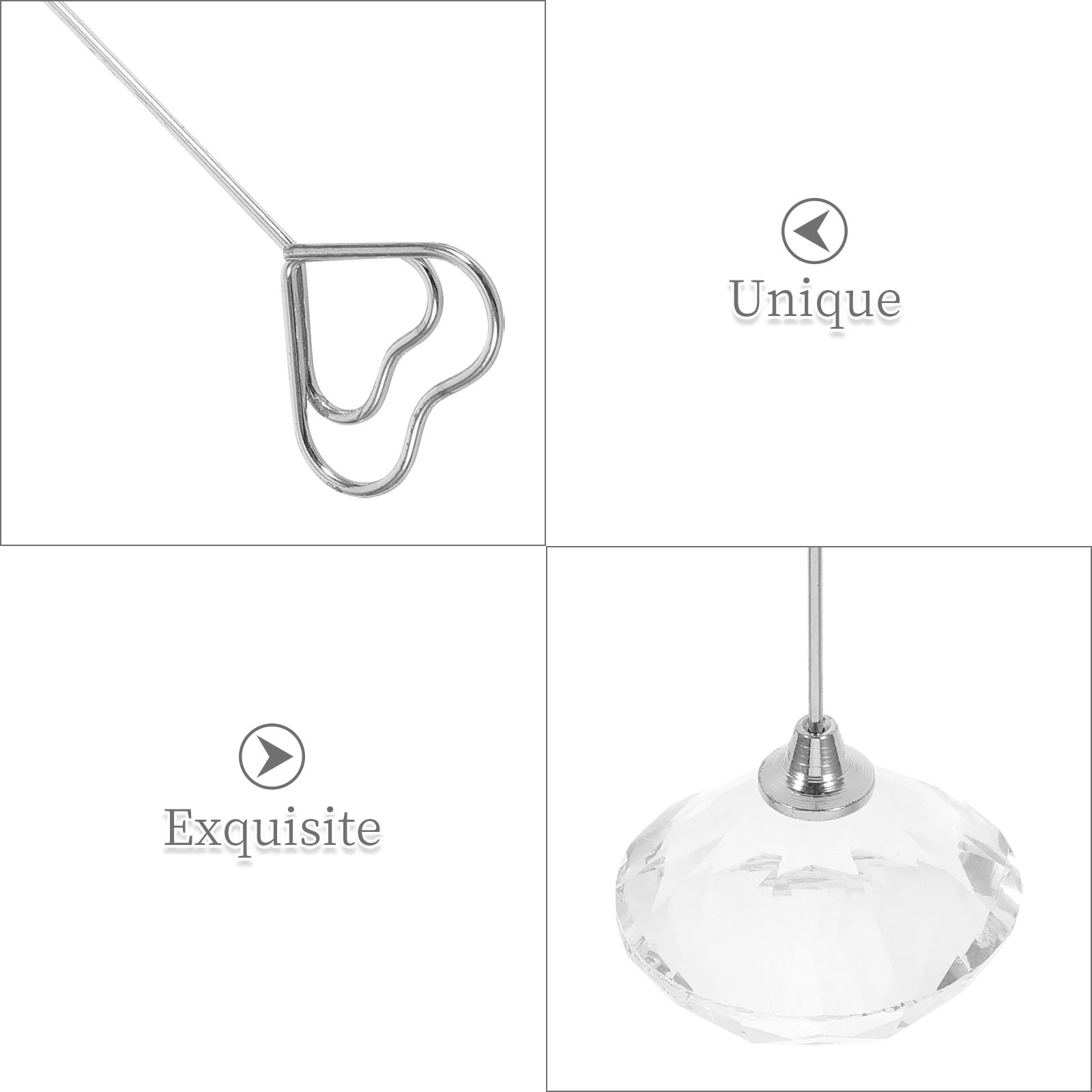 Crystal Photo Holder Decorative Memo Clips Note Card Photo Holder With Clip Stand Tabletop Organizer Wedding Use