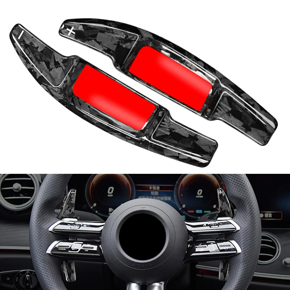 

Forged Carbon Fiber Car Steering Wheel Paddle Shifter Extension Parts For Mercedes Benz E S Class E260 2021