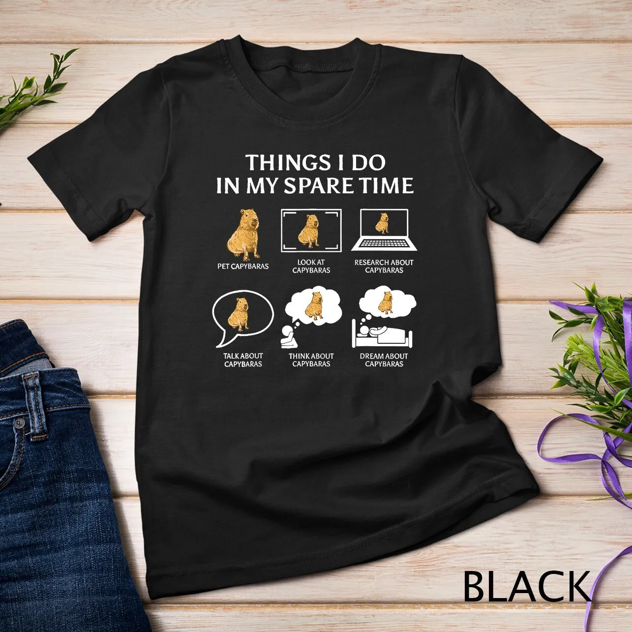 Capybara Funny Capibara Rodent Things I Do In My Spare Time Unisex T-shirt