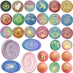 Heart and Flowers Tulips Moon Sun Castle Wreath Happy Valentine's Day Wax Seal Stamp for Wedding Invitation Parcel Gift Decor