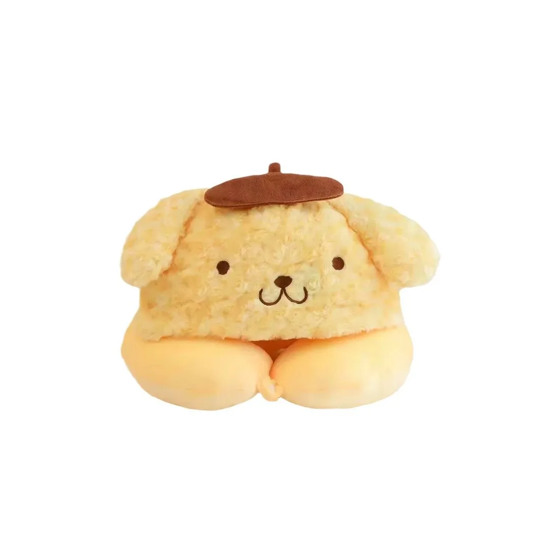 15cm Sanrio Pompompurin Kuromi Pochacco My Melod Canela animación periférica con capucha almohada en forma de U imprescindible para la oficina