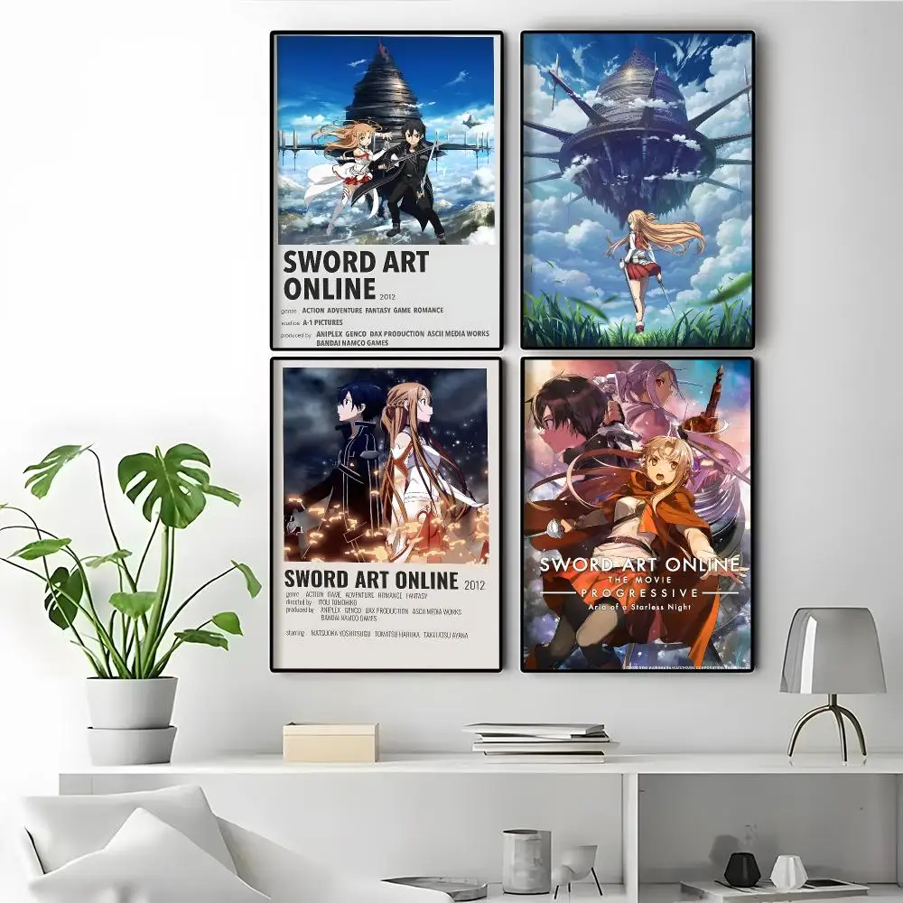 S-Sword Art O-Online Japan Anime Minimalist Room Prop Interior Room Decoration Easy Room Upgrade Poster