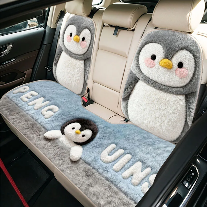 

Animal Car Seat Covers Soft Plush Cute Cartoon Ventilated Seat Covers Car Backrest Cushion Universal Automotive Interior Supplie