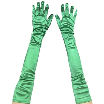 Rozszerzone rękawiczki ceremonialne satynowe rękawiczki satynowe retro party cosplay rękawiczki damskie modne rękawiczki ślubne C027