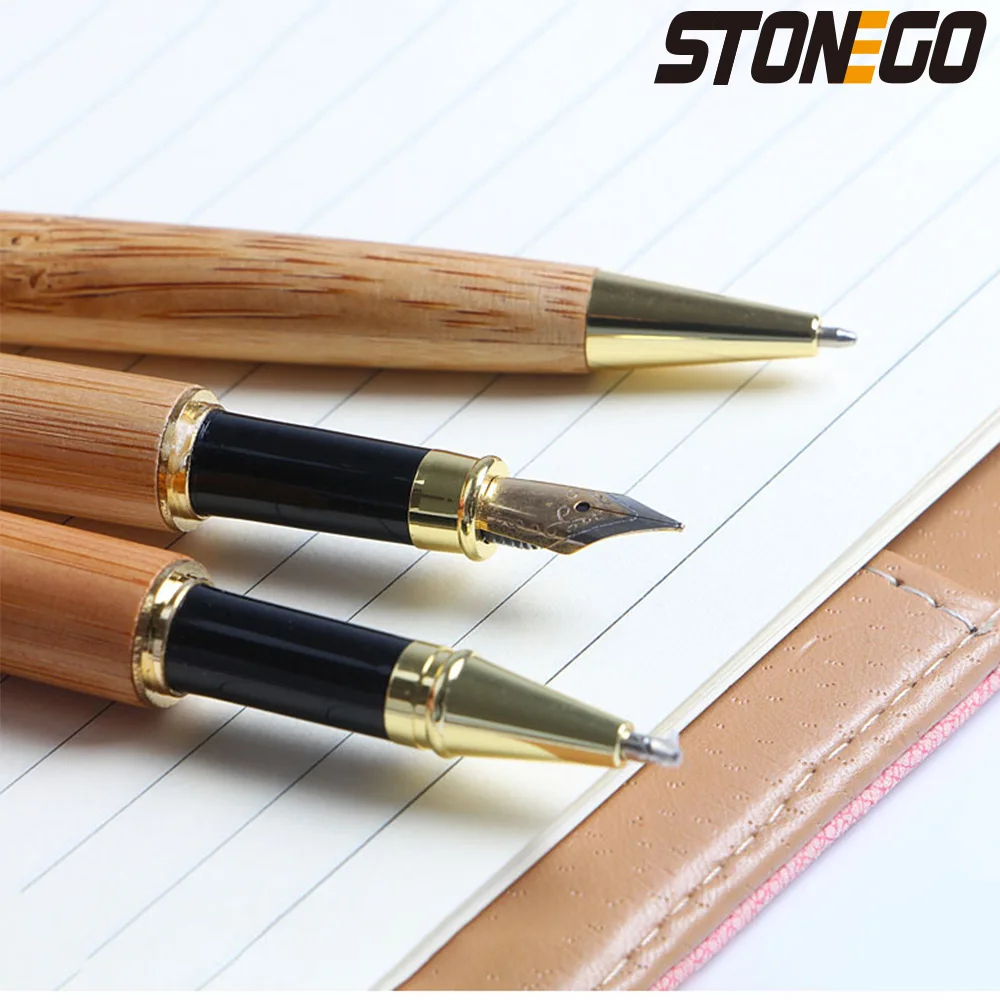 STONEGO-Stylo plume en bois de luxe, 0.5mm, pour signature, cadeaux, décoration, écriture, bureau, papeterie