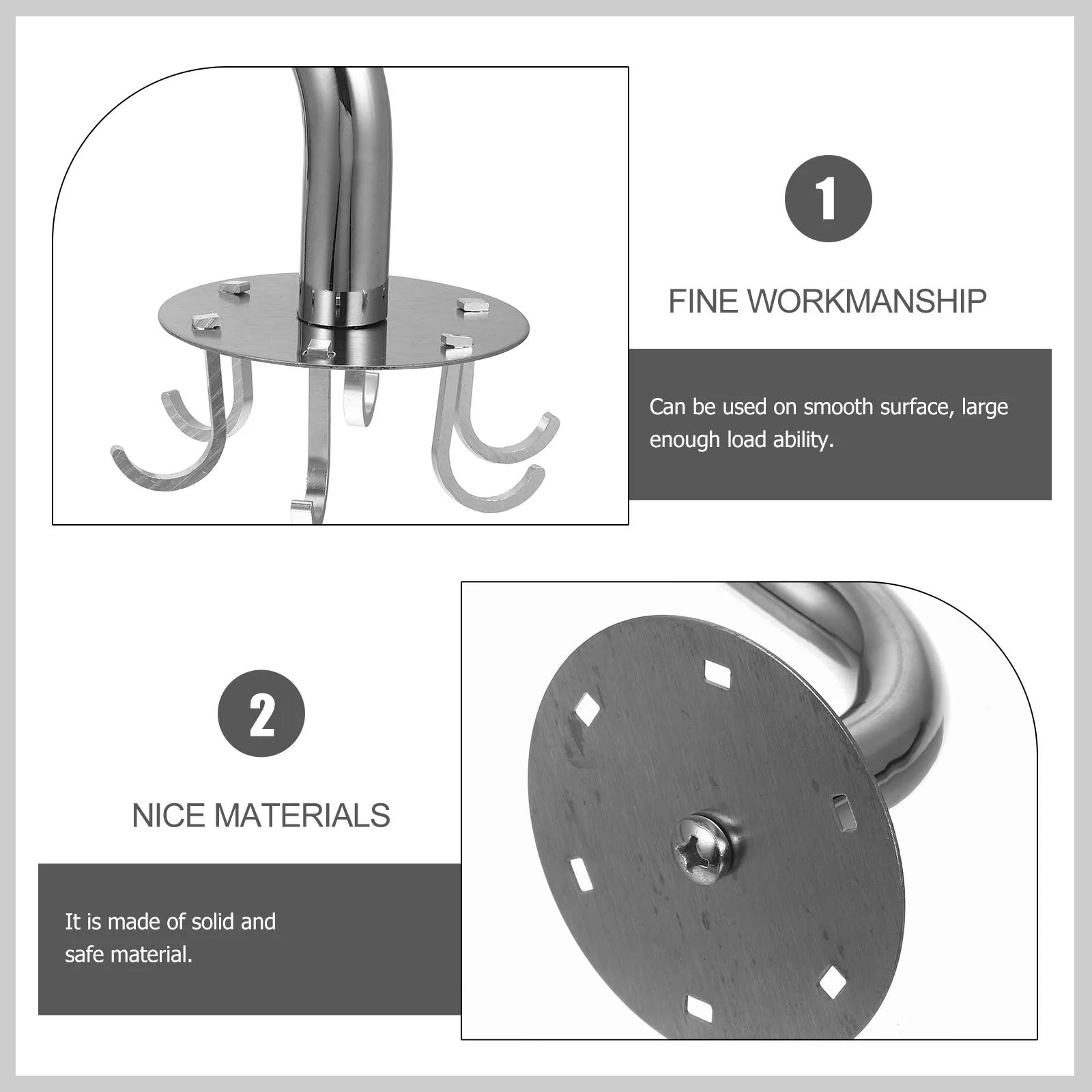 

1 комплект крючков из нержавеющей стали без перфорации, вращающееся многофункциональное настенное крепление для ванной комнаты, кухни, бытовой, прочный, антикоррозийный