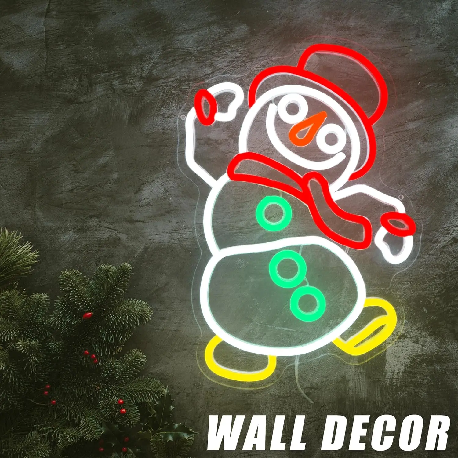 Letrero de neón de muñeco de nieve de baile de Navidad, luz de neón LED regulable por USB para dormitorio, sala de estar, Bar, fiesta, decoración del hogar, regalo