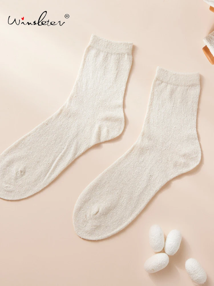 Winsleter-2PCS 100%Spun Silk Anti Odor Socks, Sleep Wear, Unisex Comfortable Breathable Knit Floor Socks, 2026 Spring P64016CC