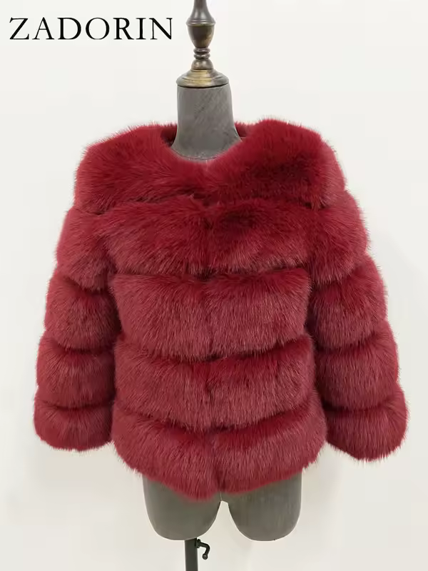 ZADORIN S-6XL Mink Coat Winter Black White Faux Fur Coat Woman Elegant Fluffy Faux Fur Jacket Top Short Fur Coats Woman Clothing - Image 26